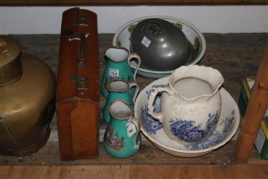 Graduating jugs, wash jug, meat cover etc